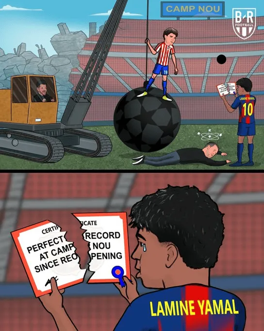 巴萨0-2马竞全场数据:射门数18-5,控球率58%-42%